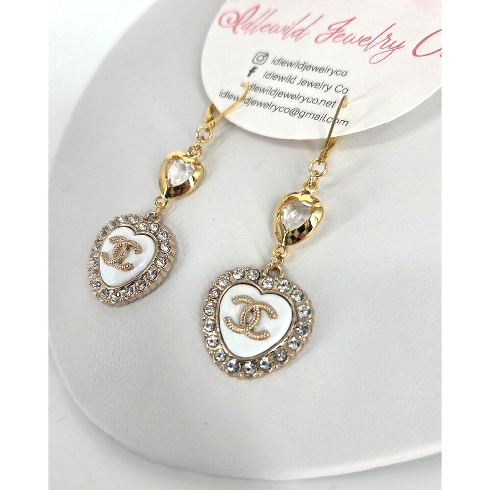 Idlewild Jewelry Co Couture Authentic Chanel Vintage Charm Earrings Upcycled NEW